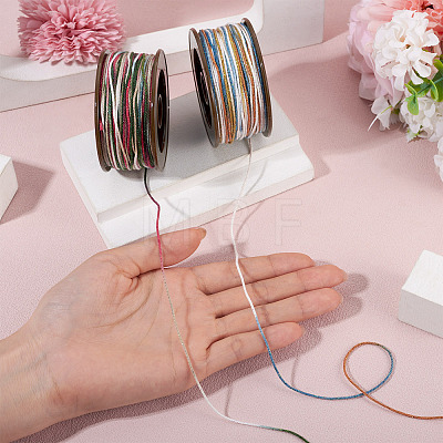 2 Rolls 2 Colors Segment Dyed Round Polyester Twisted Cords OCOR-TA0003-71-1