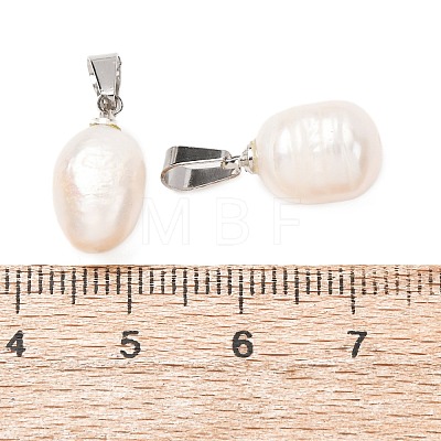 Natural Cultured Freshwater Pearl Pendants PALLOY-JF05465-01-1