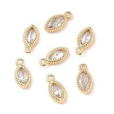 Brass Micro Pave Clear Cubic Zirconia Charmss KK-E068-VF226-1