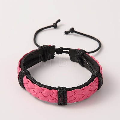 Adjustable Trendy Unisex Casual Style Leather Cord Bracelets BJEW-J112-M-1