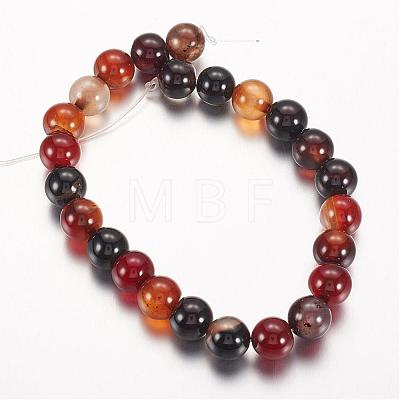 Natural Agate Beads Strands G-G515-8mm-04-1