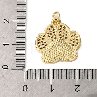 Rack Plating Brass Micro Pave Cubic Zirconia Pendants KK-P279-18G-1