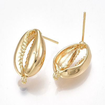Brass Stud Earring Findings X-KK-S350-056G-1