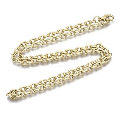 Brass Cable Chains Necklace Making MAK-N034-004B-MG-1
