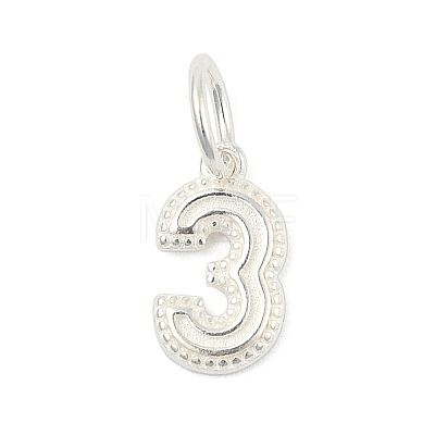 Number Series 925 Sterling Silver Charms STER-Q002-01D-1