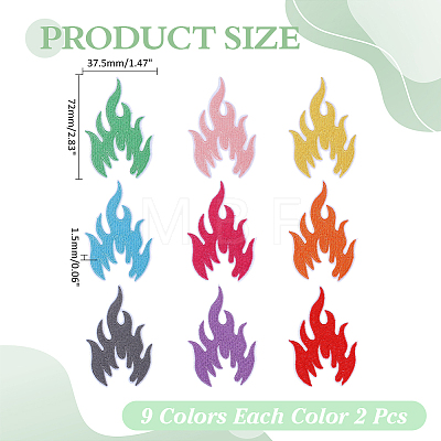 18Pcs 9 Colors Computerized Embroidery Cloth Iron on/Sew on Patches PATC-ME0001-42-1