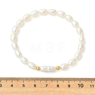 Natural Baroque Keshi & Cultured Freshwater Pearl Beaded Stretch Bracelets for Women BJEW-JB13993-1