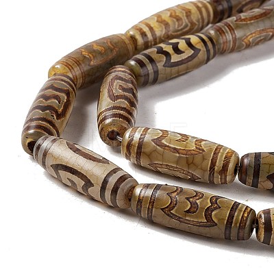 Tibetan Style dZi Beads Strands G-A024-01Y-1