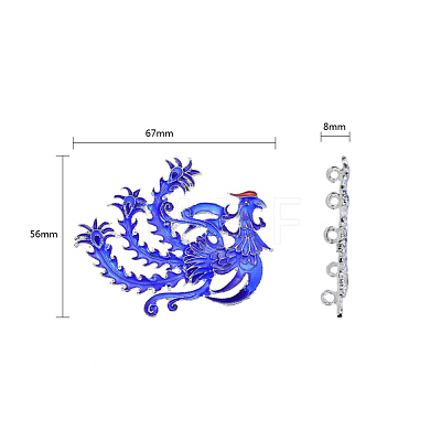 Chinese Style Alloy Enamel Chandelier Components Links X-ENAM-E329-05A-S-1