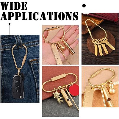 12Pcs 4 Styles Brass Keychain Clasps FIND-CA0005-87-1