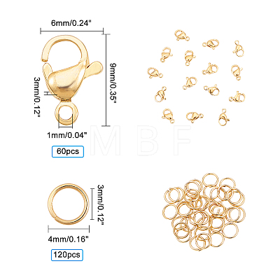 304 Stainless Steel Lobster Claw Clasps STAS-PH0019-45G-1