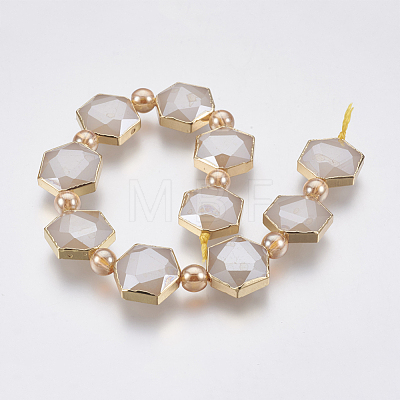 Electroplate Glass Beads Strands EGLA-P043-B04-1