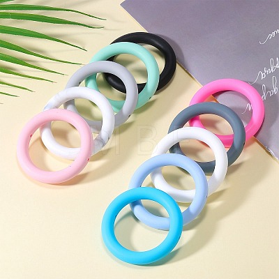 9Pcs Ring Food Grade Eco-Friendly Silicone Beads JX895E-1