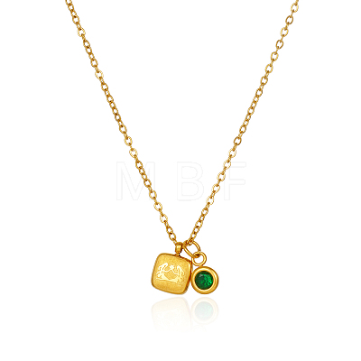 Simple Stainless Steel Square Pendant Necklaces for Women's Daily Wear QS9194-2-1