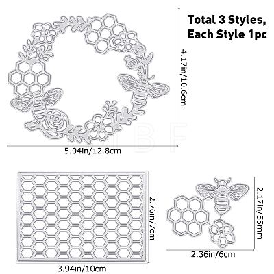 Gorgecraft Honeycomb Carbon Steel Cutting Dies Stencils DIY-GF0003-58-1