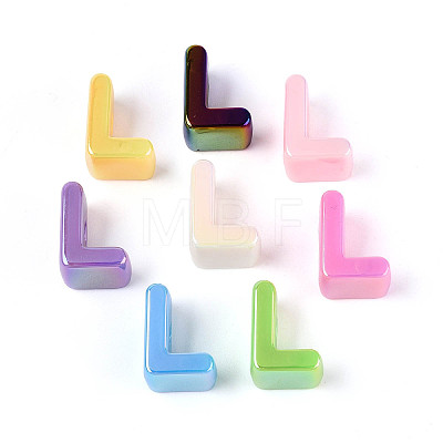 UV Plating Opaque Acrylic European Beads OACR-M027-03L-1