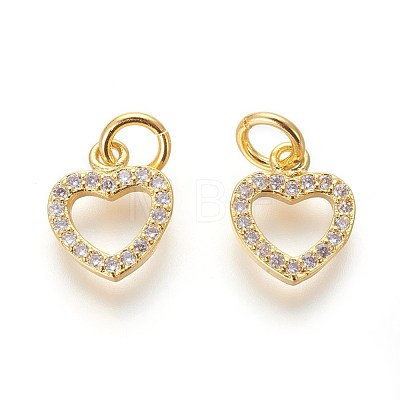 Brass Micro Pave Cubic Zirconia Charms ZIRC-J021-03-RS-1