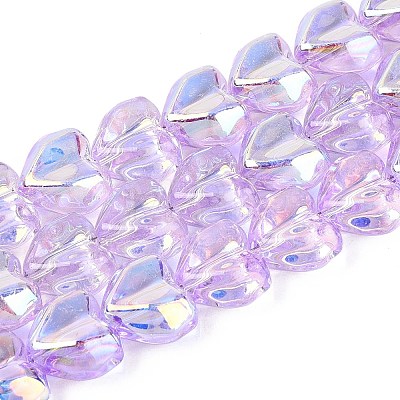 Electroplate Transparent Glass Beads Strands EGLA-N056-01A-06-1