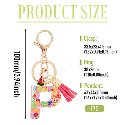Fruit Series Letter Resin Keychains KEYC-TAC0033-02P-1