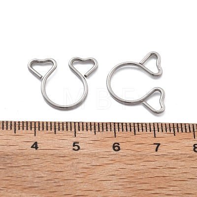 304 Stainless Steel Heart Clip on Nose Rings AJEW-A062-01A-P-1