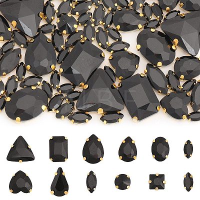 140Pcs 12 Style Mixed Shape Sew on Rhinestone FIND-CA0007-43D-1