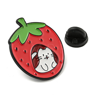 Cartoon Fruit with Cat Enamel Pins JEWB-F031-01E-1