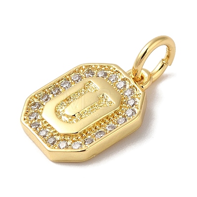 Real 18K Gold Plated Brass Micro Pave Clear Cubic Zirconia Pendants KK-L216-002G-U-1