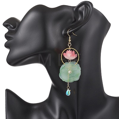 Glass & Acrylic Beads Dangle Earrings EJEW-TA00787-1
