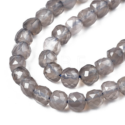 Natural Grey Agate Beads Strands G-S359-373-1