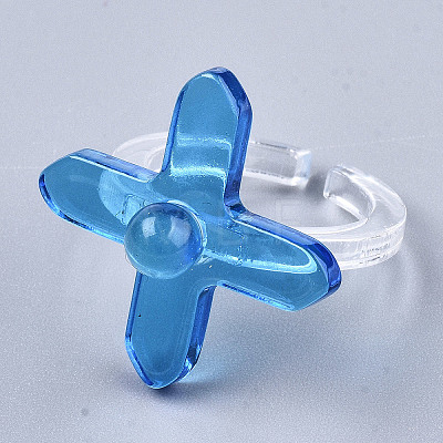 (Jewelry Parties Factory Sale)Transparent Acrylic Cuff Rings RJEW-S047-004A-1