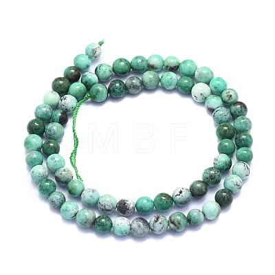 Natural Green Onyx Agate Beads Strands G-K310-C02-6mm-1