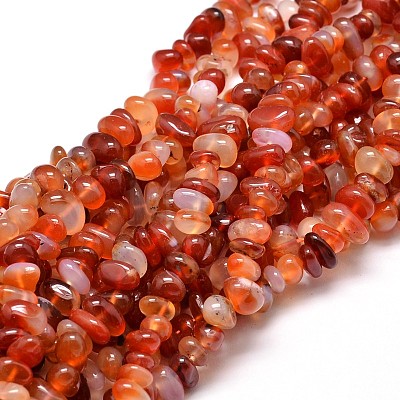 Dyed Natural Carnelian Chip Beads Strands G-E271-105-1