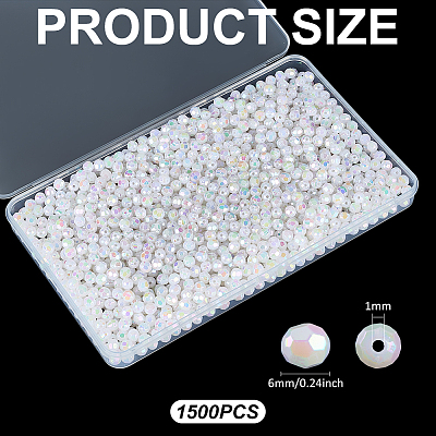 1500Pcs AB Color Plated Eco-Friendly Poly Styrene Acrylic Round Beads TACR-GA0001-17-1