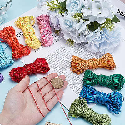 10 Bgas 10 Colors 15M Korean Waxed Polyester Cord YC-PH0001-55-1