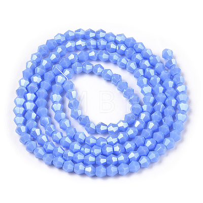 Opaque Solid Color Electroplate Glass Beads Strands EGLA-A039-P2mm-A19-1