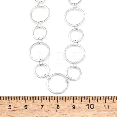 304 Stainless Steel 10MM and 14MM Ring Link Chain Necklaces NJEW-P343-02C-P-1