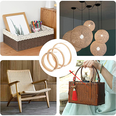9M 3 Styles Flat Natural Bamboo Wicker Strips WOOD-GF0002-46-1