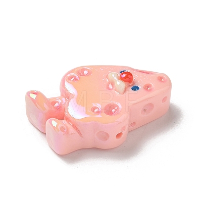 Electroplate Number Theme Resin Beads RESI-Q015-01E-1