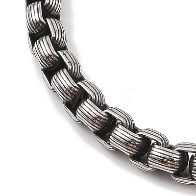 304 Stainless Steel Box Chain Bracelets for Men BJEW-B096-33A-AS-1