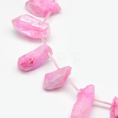 Electroplate Gemstone Natural Quartz Crystal Beads Strands G-L135-03-1