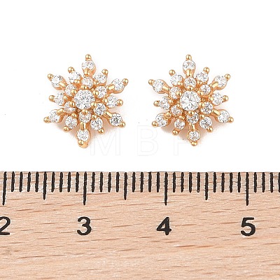 925 Silver Pave Clear Cubic Zirconia Snowflake Charms STER-O006-04G-1