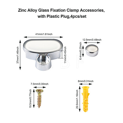 Zinc Alloy Glass Fixation Clamp Accessories SW-TAC0001-28-1