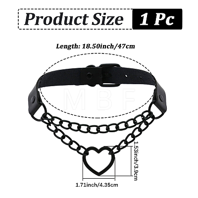 Punk-style Imitation Leather Chocker Necklaces NJEW-CL0001-29-1