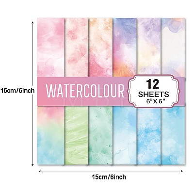 12 Sheets Watercolour Scrapbook Paper Pad PW-WG4A86D-01-1