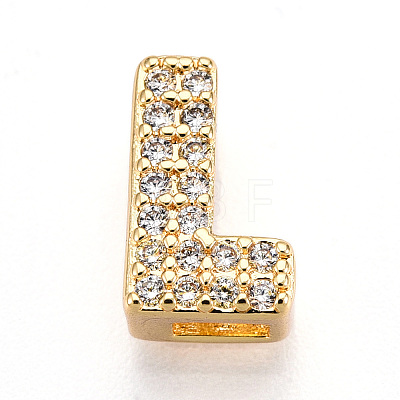 Brass Micro Pave Cubic Zirconia Charms KK-N254-217G-L-1