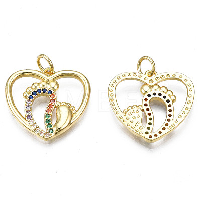 Brass Micro Pave Colorful Cubic Zirconia Pendants ZIRC-N039-191-NF-1