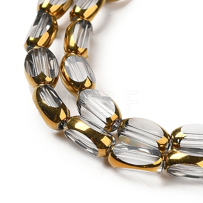 Electroplate Transparent Glass Beads Strands EGLA-Q127-A01-01-1