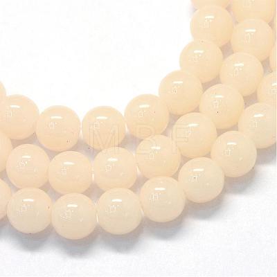 Baking Painted Imitation Jade Glass Round Bead Strands DGLA-Q021-10mm-41-1