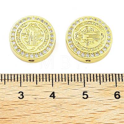 Rack Plating Brass Micro Pave Clear Cubic Zirconia Beads KK-NH0001-10B-G-1