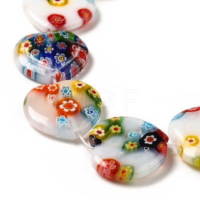 Handmade Millefiori Glass Beads Strands LK145-1